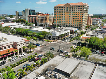 Bird's eye view of Coral Gables, FL